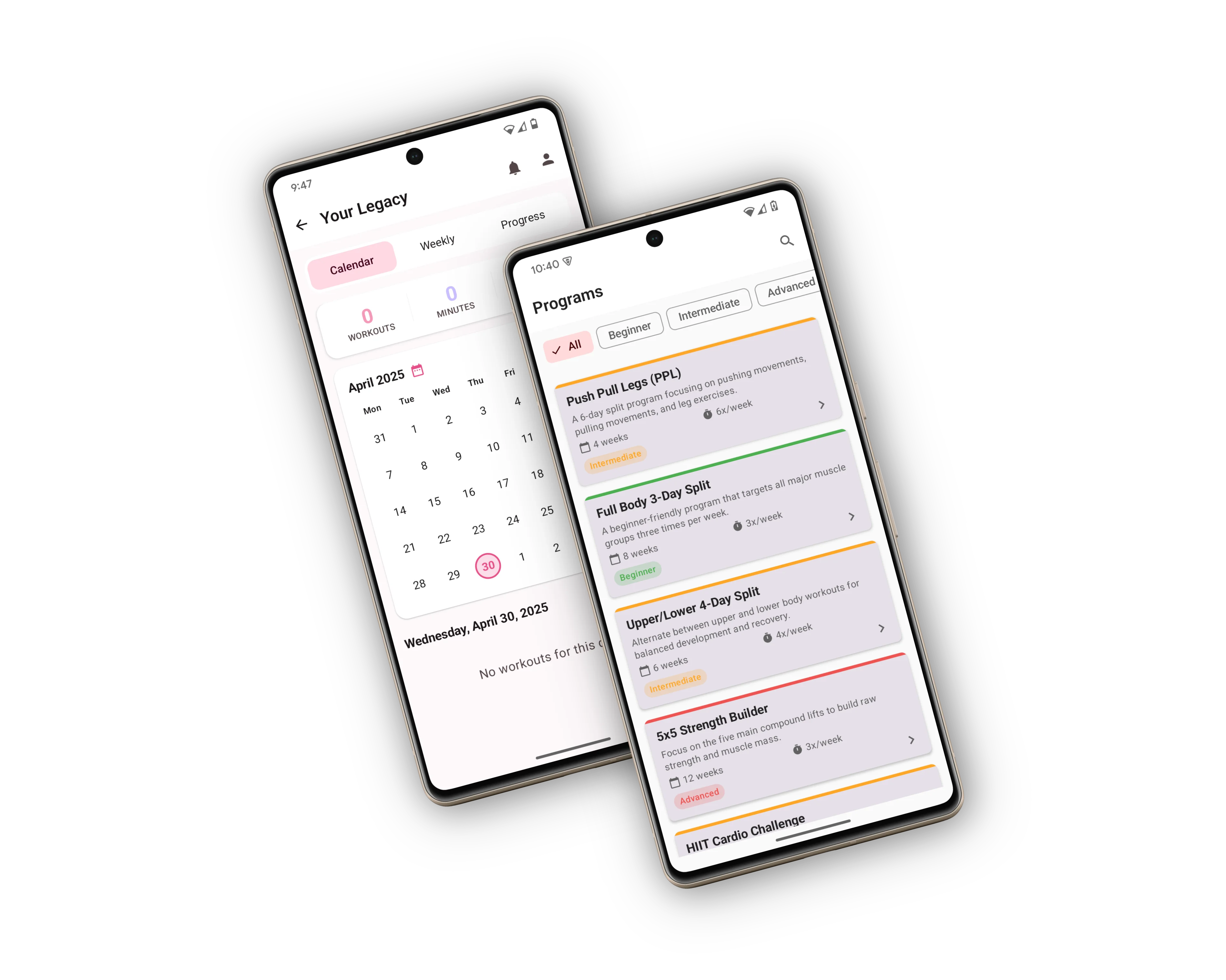 Mettle fitness app interface projection